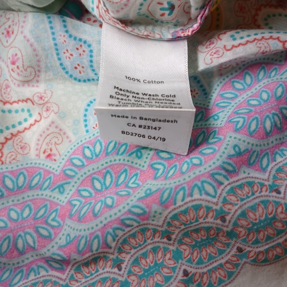 Talbots Petite Split Neck Tunic Blouse Multicolor Paisley Print – Size S - Picture 7 of 8